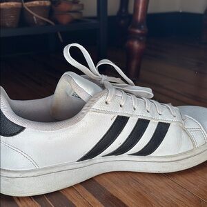 Adidas Men's White and Black Sneakers